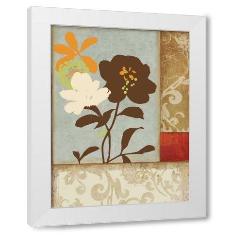 Floral Damask I White Modern Wood Framed Art Print by PI Studio