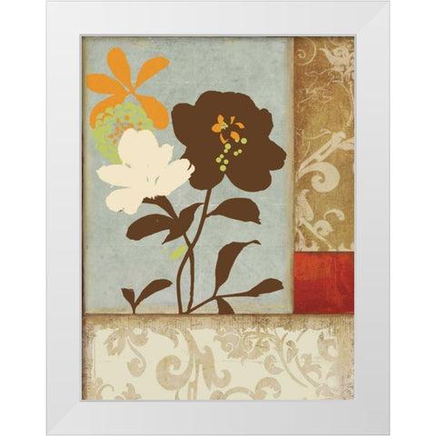 Floral Damask I White Modern Wood Framed Art Print by PI Studio