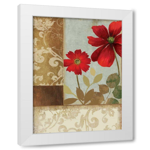 Floral Damask II White Modern Wood Framed Art Print by PI Studio