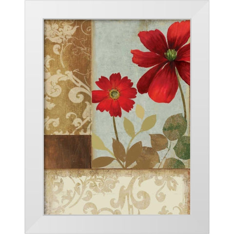 Floral Damask II White Modern Wood Framed Art Print by PI Studio