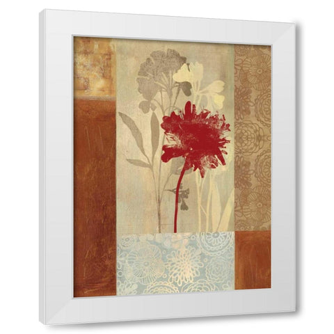 Garden Patchwork White Modern Wood Framed Art Print by PI Studio