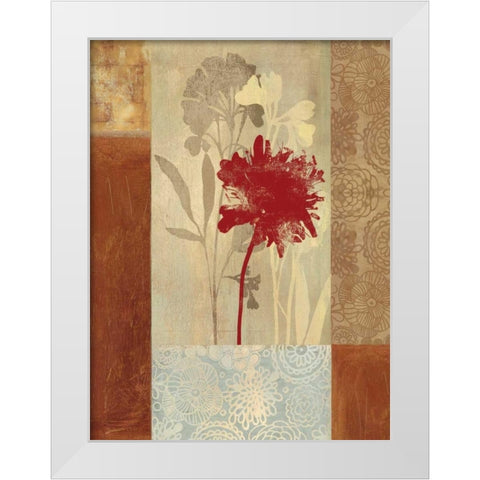 Garden Patchwork White Modern Wood Framed Art Print by PI Studio