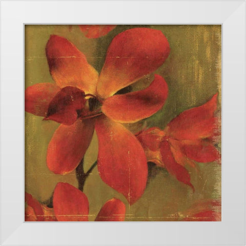 On Fire I White Modern Wood Framed Art Print by PI Studio