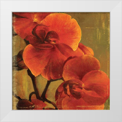 On Fire II White Modern Wood Framed Art Print by PI Studio