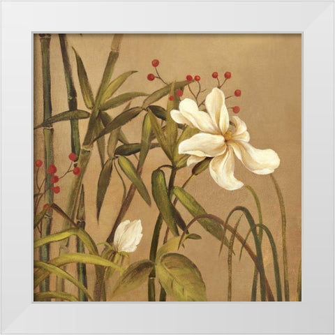 Bamboo Beuaty I White Modern Wood Framed Art Print by PI Studio