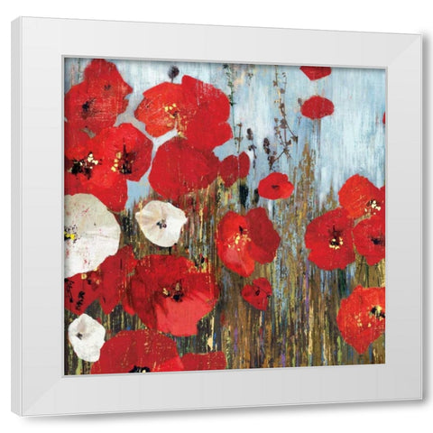 Passion Poppies I White Modern Wood Framed Art Print by PI Studio