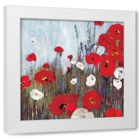 Passion Poppies II White Modern Wood Framed Art Print by PI Studio