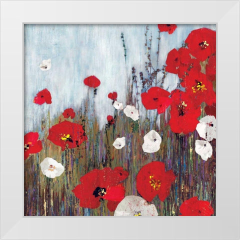 Passion Poppies II White Modern Wood Framed Art Print by PI Studio