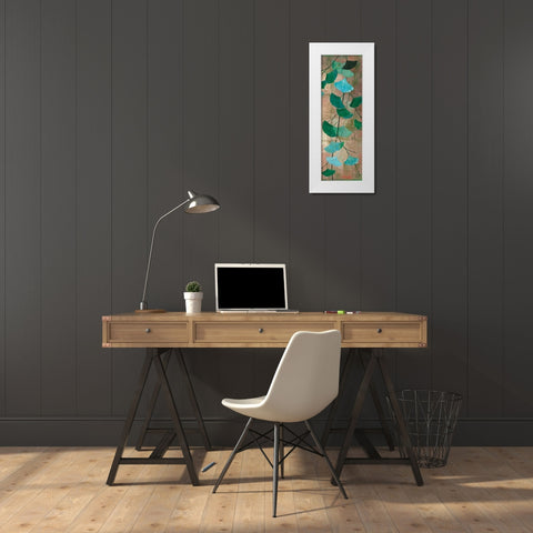 Azure Branch II White Modern Wood Framed Art Print by PI Studio