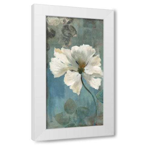 Ice Blue I White Modern Wood Framed Art Print by PI Studio