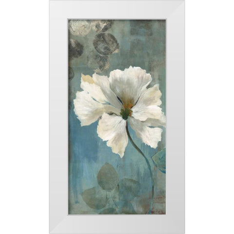 Ice Blue I White Modern Wood Framed Art Print by PI Studio