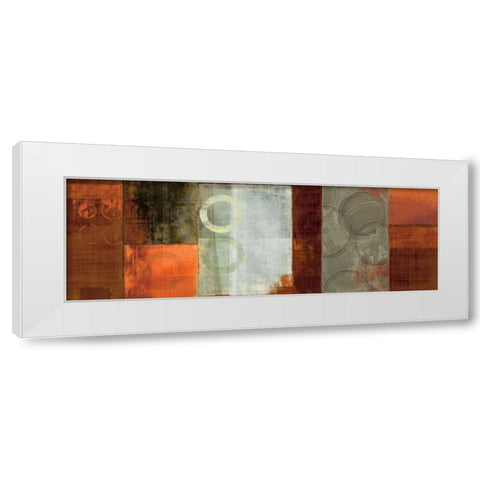 Copper Segments White Modern Wood Framed Art Print by PI Studio