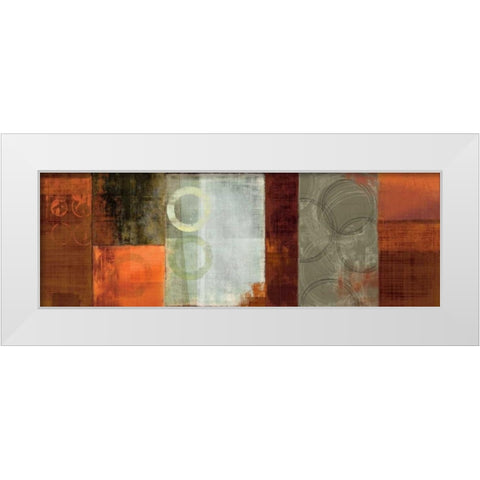 Copper Segments White Modern Wood Framed Art Print by PI Studio