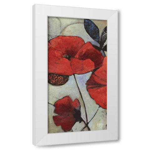 Red Poppy II White Modern Wood Framed Art Print by PI Studio