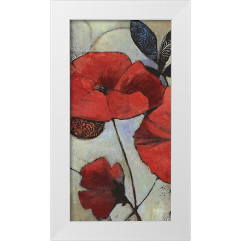 Red Poppy II White Modern Wood Framed Art Print by PI Studio