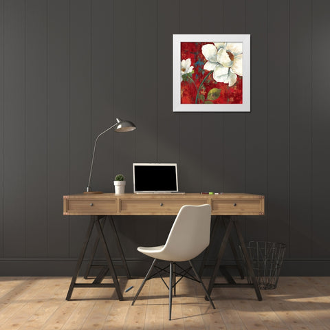 Velvet II White Modern Wood Framed Art Print by PI Studio