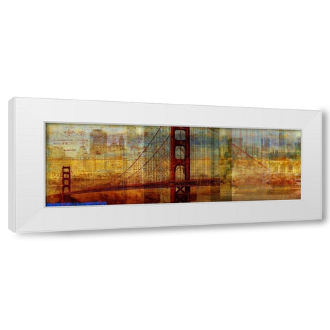 Sunset Bridge White Modern Wood Framed Art Print by PI Studio