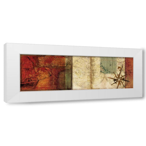 Travels II White Modern Wood Framed Art Print by PI Studio