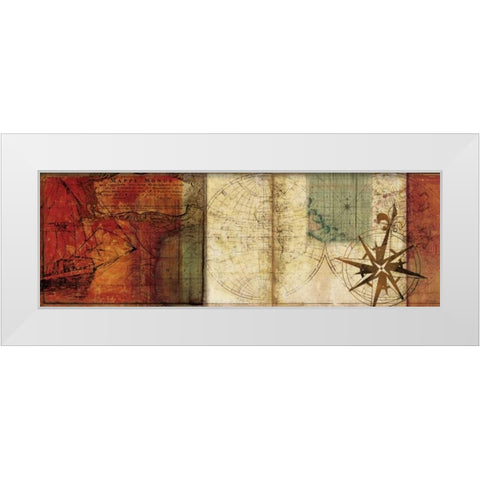 Travels II White Modern Wood Framed Art Print by PI Studio