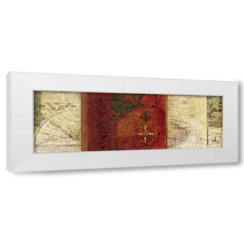 Travels III White Modern Wood Framed Art Print by PI Studio