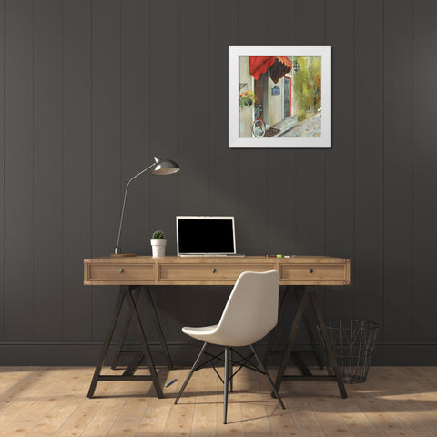 Stopping By White Modern Wood Framed Art Print by PI Studio