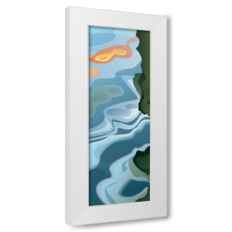 Liquid Waves White Modern Wood Framed Art Print by PI Studio