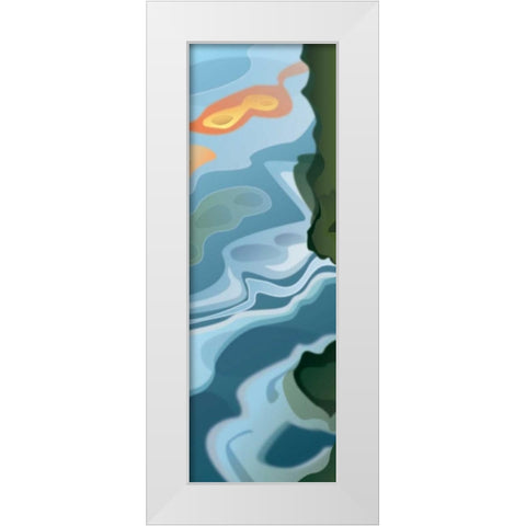 Liquid Waves White Modern Wood Framed Art Print by PI Studio