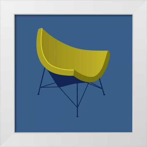 Mid Century Chair I White Modern Wood Framed Art Print by PI Studio