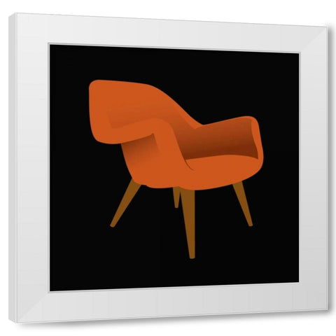 Mid Century Chair II White Modern Wood Framed Art Print by PI Studio