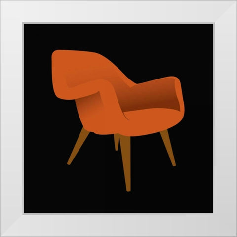 Mid Century Chair II White Modern Wood Framed Art Print by PI Studio