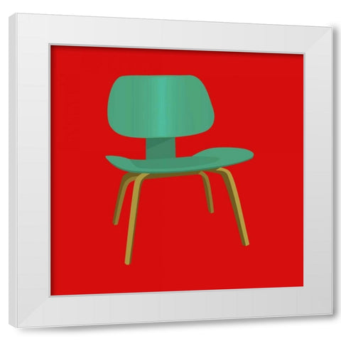 Mid Century Chair III White Modern Wood Framed Art Print by PI Studio