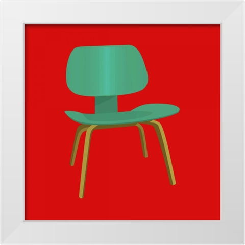 Mid Century Chair III White Modern Wood Framed Art Print by PI Studio