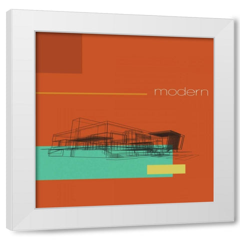 Architek II White Modern Wood Framed Art Print by PI Studio