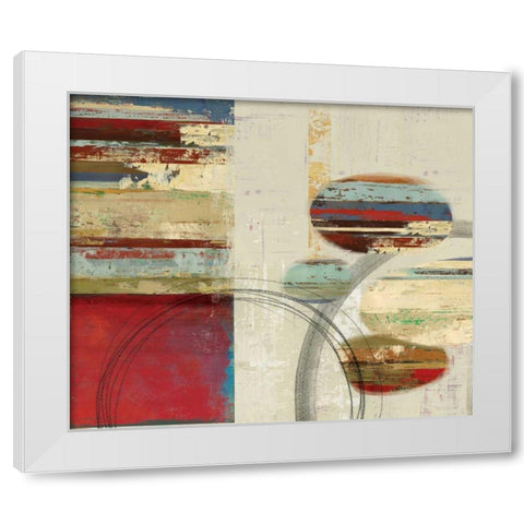 Orbs and Stripes White Modern Wood Framed Art Print by PI Studio