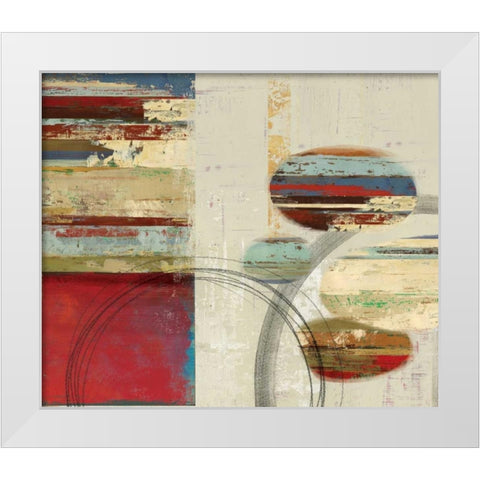 Orbs and Stripes White Modern Wood Framed Art Print by PI Studio