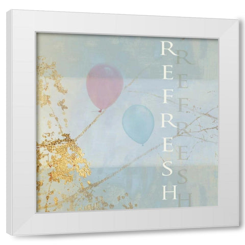 Refresh Balloons White Modern Wood Framed Art Print by PI Studio