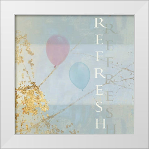 Refresh Balloons White Modern Wood Framed Art Print by PI Studio