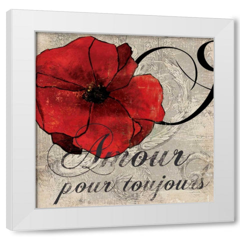 Amour Toujours White Modern Wood Framed Art Print by PI Studio