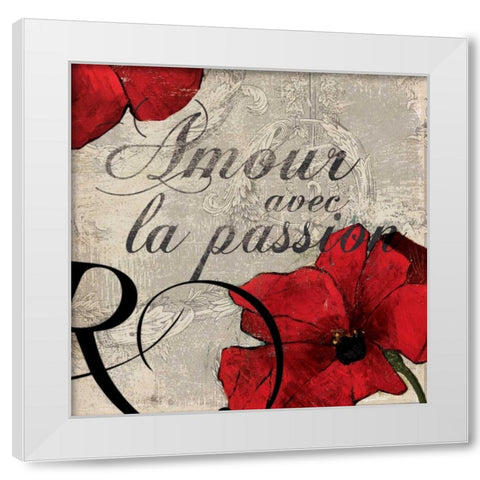 Amour Passion White Modern Wood Framed Art Print by PI Studio