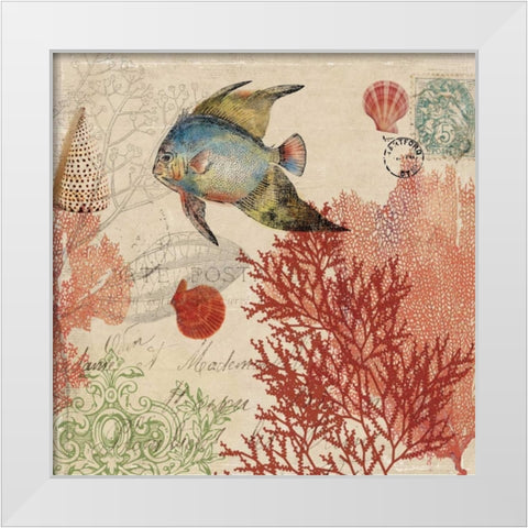 Under the Sea I White Modern Wood Framed Art Print by PI Studio