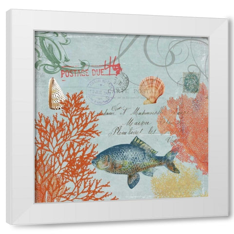 Under the Sea II White Modern Wood Framed Art Print by PI Studio