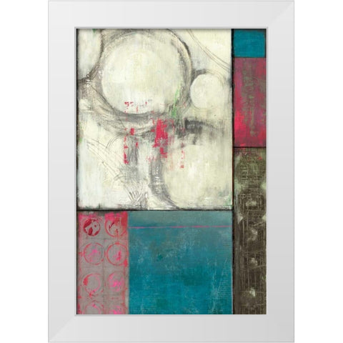 Blue in Motion White Modern Wood Framed Art Print by PI Studio