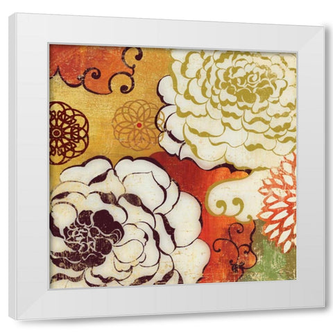 Silk Embers White Modern Wood Framed Art Print by PI Studio