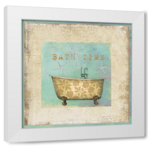 Bath Time White Modern Wood Framed Art Print by PI Studio