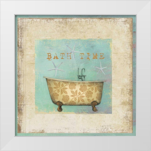 Bath Time White Modern Wood Framed Art Print by PI Studio