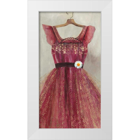 Favourite Dress White Modern Wood Framed Art Print by PI Studio