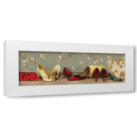 Shoe Lineup White Modern Wood Framed Art Print by PI Studio