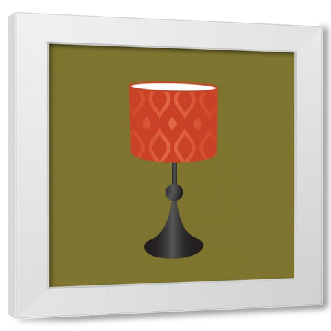 MCM Lamp I White Modern Wood Framed Art Print by PI Studio