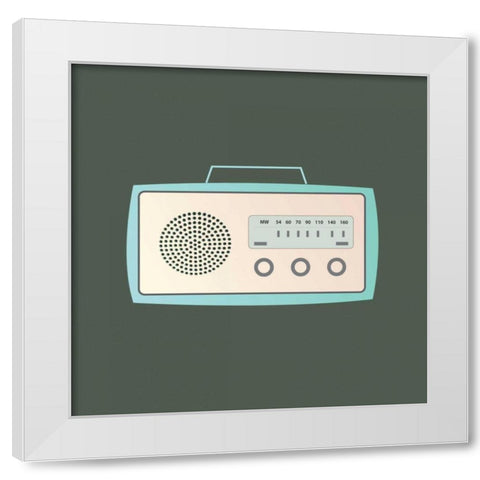 MCM Radio I White Modern Wood Framed Art Print by PI Studio