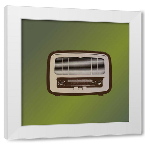 MCM Radio II White Modern Wood Framed Art Print by PI Studio